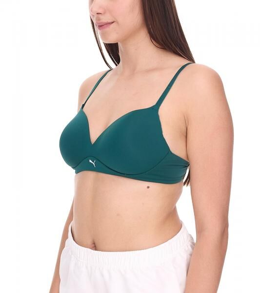 PUMA Soft Bra Damen Sport-BH sitzender Trainings-Bustier 935020 10 Gr&uuml;n