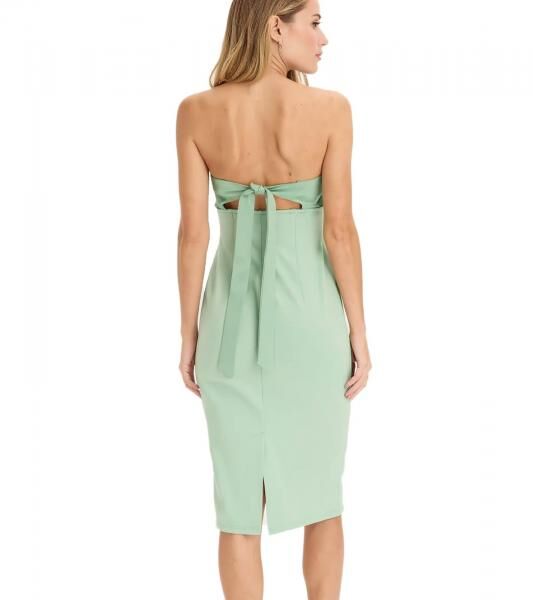 schulterfreies Damen Mini-Kleid schmal geschnittenes Bandeau-Kleid mit Cut Outs 941431 Gr&uuml;n