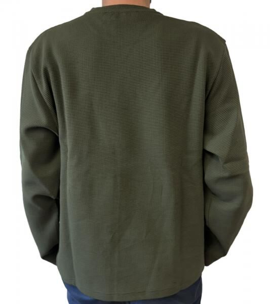 STONES Waffle Herren Sweat-Shirt aus Baumwolle in Waffel-Optik Oversized-Pullover mit Rundhals-Ausschnitt 400gsm Longsleeve Khaki