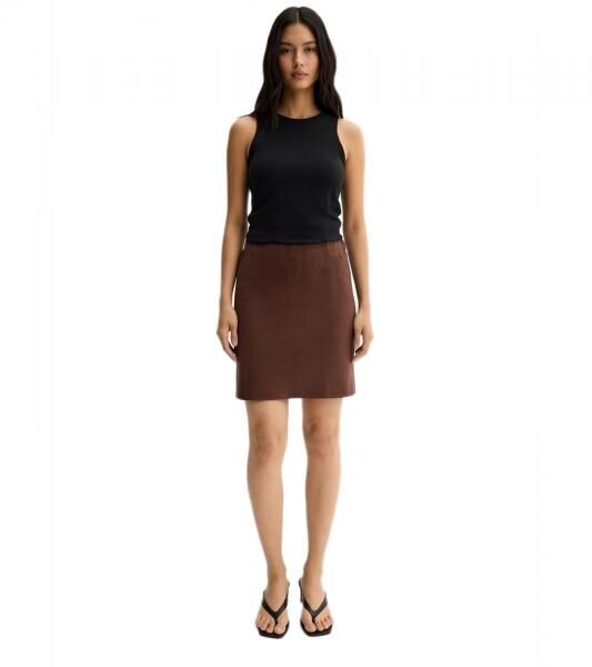 stylischer Damen Mini-Rock Feinstrick-Schlupfrock Gro&szlig;e Gr&ouml;&szlig;en 966465 Braun