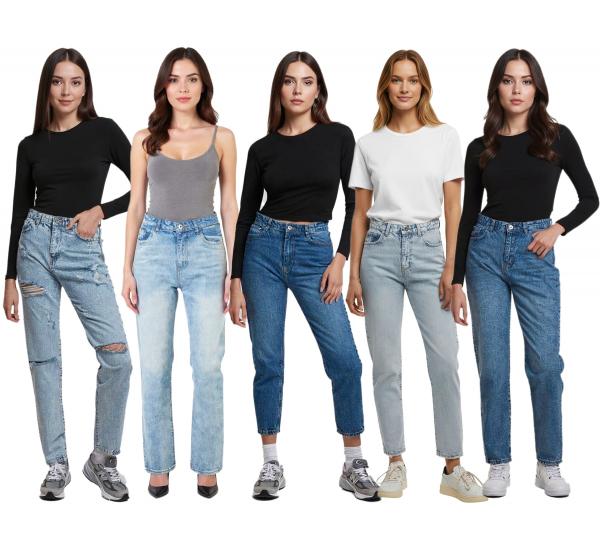 UNEFFECTED Damen Jeans-Hosen in verschiedenen Styles Baumwoll-Hose Denim-Jeans Blau