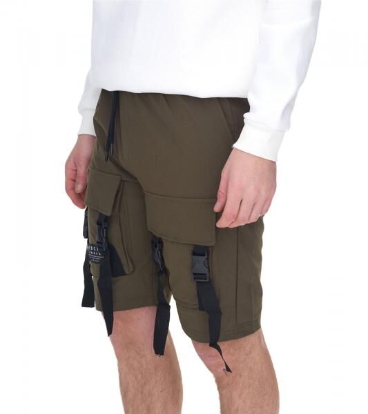 vsct Spencer Herren Bermuda-Shorts Beintaschen mit Zierschnallen kurze Cargo-Hose 5643273 Khaki