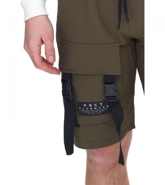 vsct Spencer Herren Bermuda-Shorts Beintaschen mit Zierschnallen kurze Cargo-Hose 5643273 Khaki