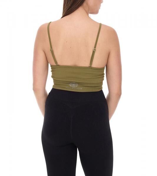 YOU DO YOU Damen Sport-BH Sport-Bustier nahtloses Sport-Oberteil Yoga-BH 904951 Khaki
