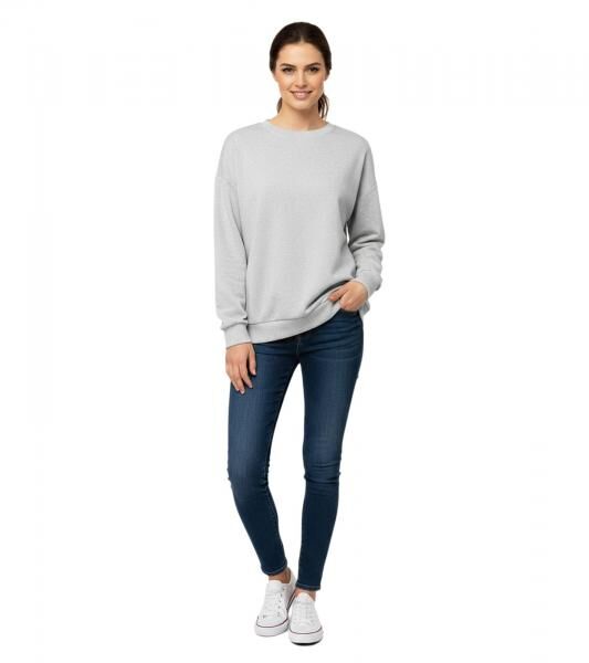ZWILLINGSHERZ Pullover Damen Sweat-Pullover schlichter Winter-Pulli mit Rundhals 46092-25 Grau