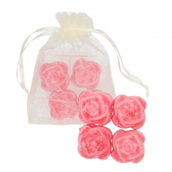 Amber block Rose invicto 2.5 cm organza bag with 4 pieces