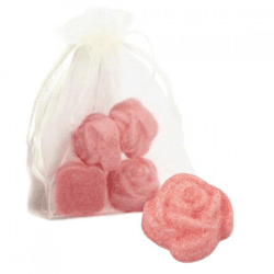 Rose Orchid Amber Beads, 2.5 cm, in an organza pouch containing 4 pieces