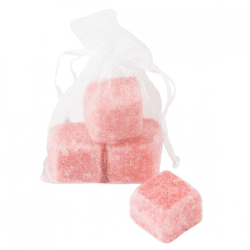 Amber block pink 4.5 cm organza bag with 3 pieces