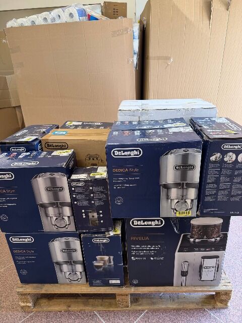 COFFEE MACHINES – DELONGHI – AMAZON RETURNS FOR RESALE – 75% BELOW RETAIL – UNTESTED – 24 ITEMS – 48,18€/ITEM - 7,87€/KG - P99259