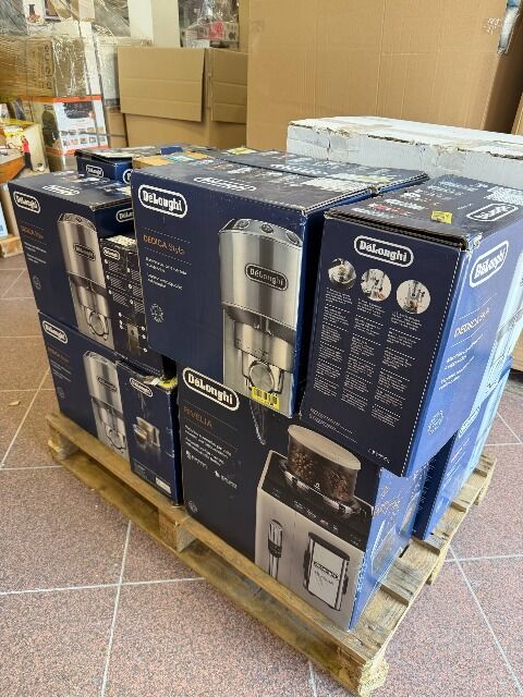COFFEE MACHINES – DELONGHI – AMAZON RETURNS FOR RESALE – 75% BELOW RETAIL – UNTESTED – 24 ITEMS – 48,18€/ITEM - 7,87€/KG - P99259