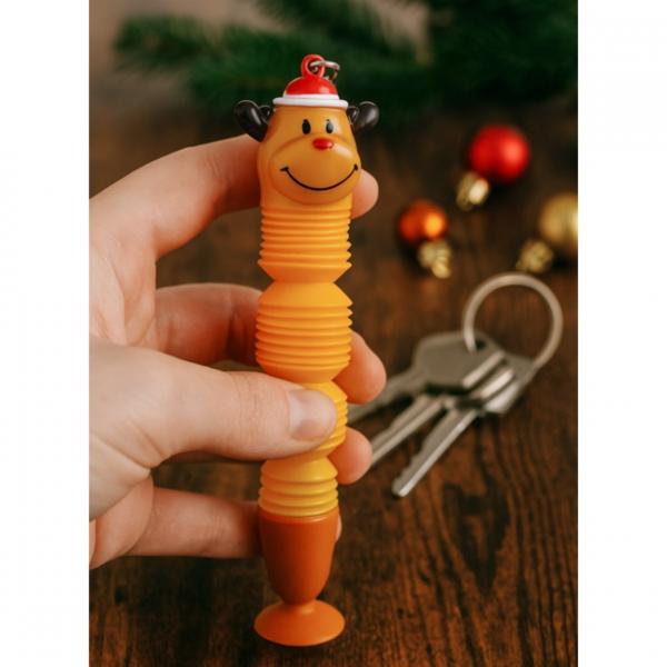 Fidget keychain Pop Tube Christmas 10 cm 4 assorted