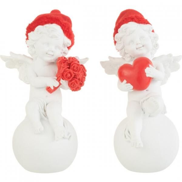 J-Line Figur „Engel mit Mütze“, 15 cm, 2 Stück, sortiert