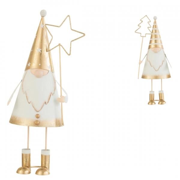 J-Line-Figur „Weihnachtsmann“ aus Metall, 30 cm, 2 Stück, gemischt