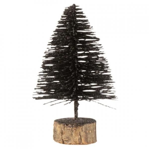 J-line Christmas Tree Glitter, Black, 15 cm