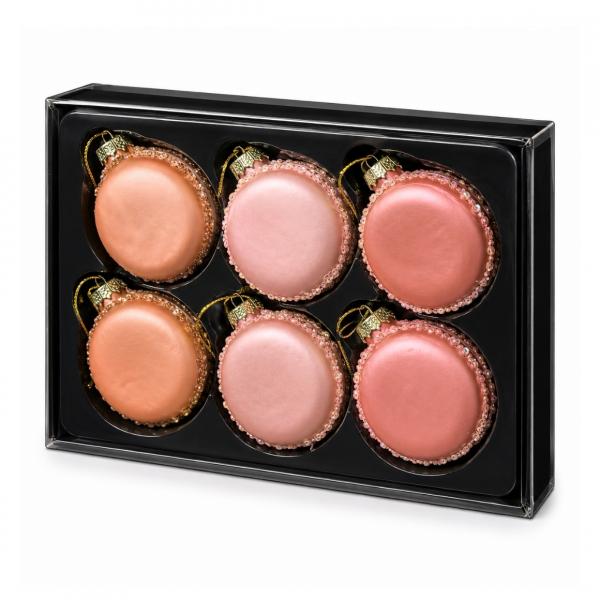 Weihnachtskugel Glas Macaron nackt 6 cm Satz von 6