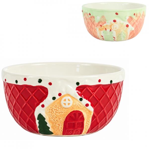Schale „Gingerbread House“, 14 cm, 2er-Set, sortiert