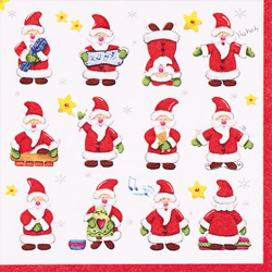 20 Servietten / Napins 33 x 33 cm - Funny Santas - Christmas