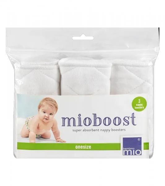 3er Pack Bambino Mio Baby Klein-Kinder Saugeinlage mit Stay-dry Oberschicht wiederverwendbare Stoffwindel-Einlage Wei&szlig; 