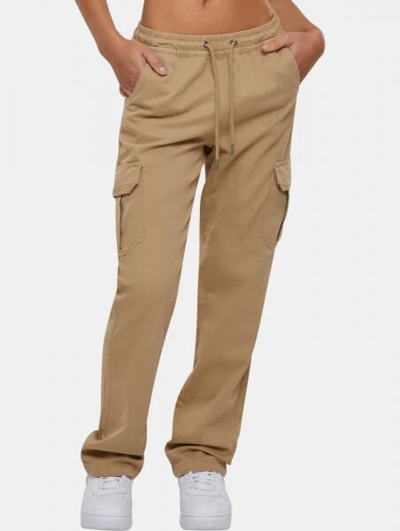 bequeme Urban Classics Damen Jeans Stretch Taschen 320 g/m&sup2; mit Baumwolle Beige