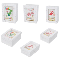 Boxenset m. Sichtfenster, Dino, Happy Birthday, 3erSet