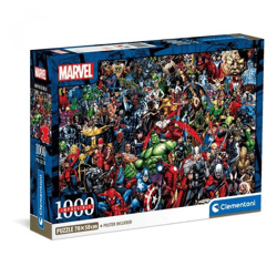 Clementoni 39709 - 1000 Teile Puzzle Impossible Puzzle Compact - Marvel Universe