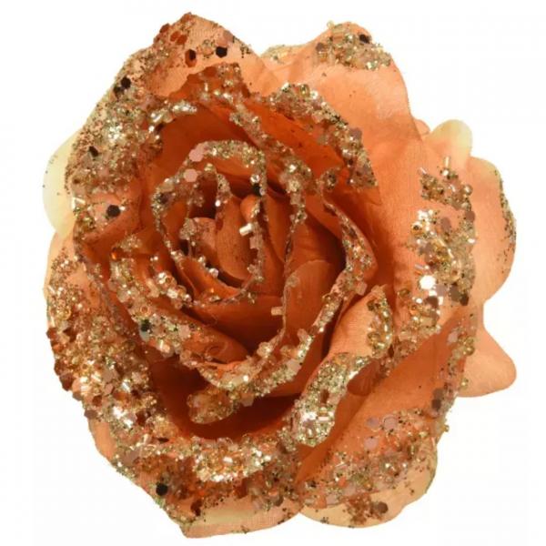 Everlands Rose auf Clip orange 14,5 cm