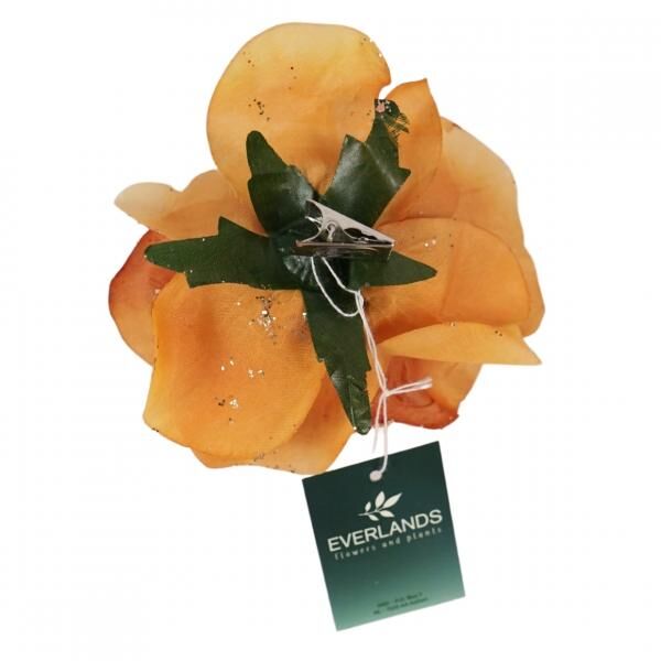 Everlands Rose auf Clip orange 14,5 cm