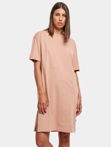 feminines Urban Classics Damen Kleid 180 g/m&sup2; mit Baumwolle Alt-Rosa
