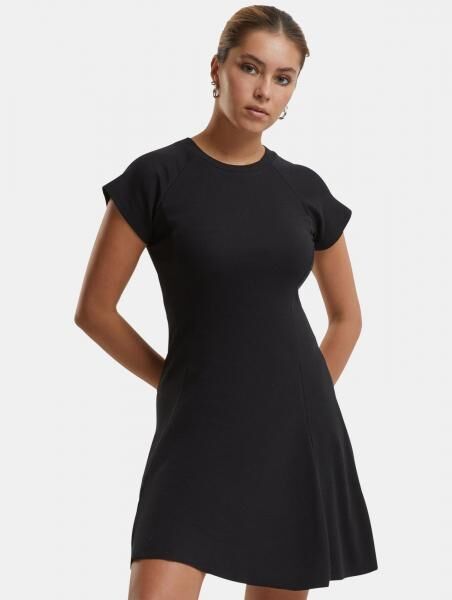 feminines Urban Classics Damen Kleid Stretch 220 g/m&sup2; mit Baumwolle Schwarz