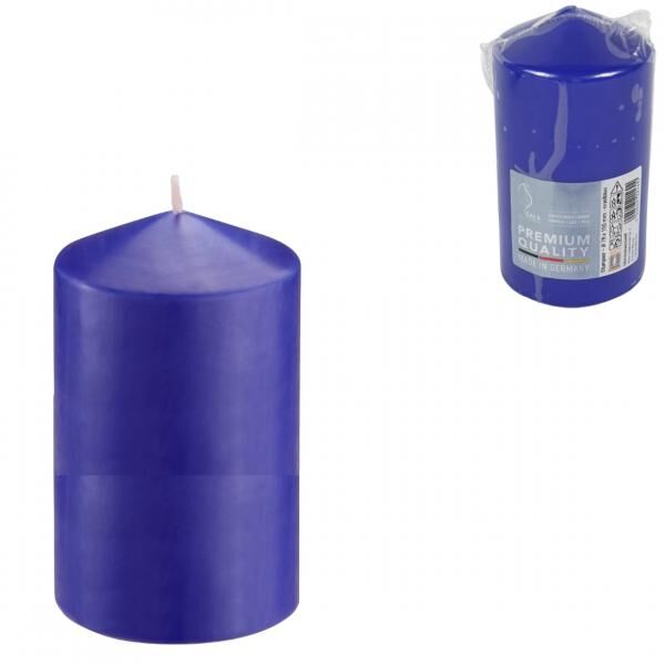 Gala Stumpenkerze blau 8 x 15 cm