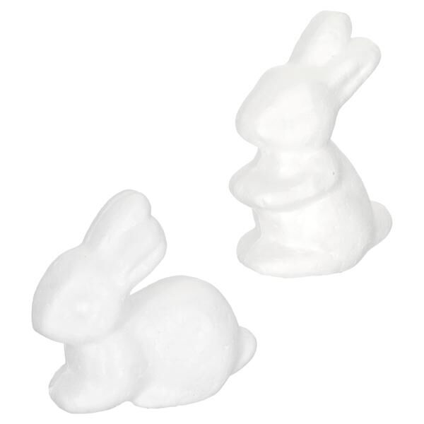 Hase, Styropor, DIY, wei&szlig;, 8er Set, 2/s