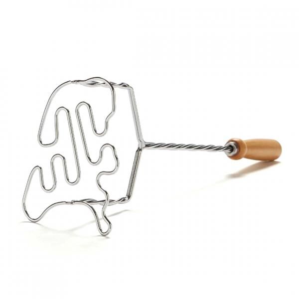 Holländischer Metallstampfer mit Holzgriff 37 cm