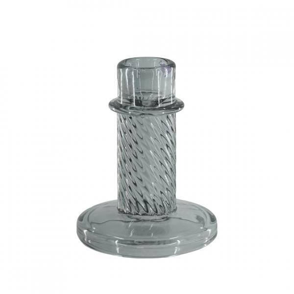 Housevitamin Kerzenleuchter Twist Rauchglas grau 10 cm