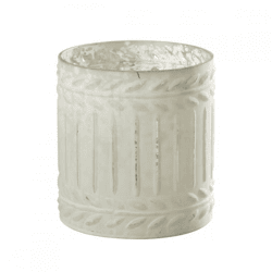 J-line Ezy M Glass Lantern, White, 14 cm
