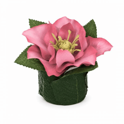 Kunstblume Helleborus im Topf, Blätter rosa, 8 cm