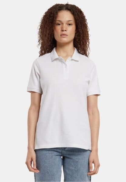l&auml;ssiges Urban Classics Damen Polo-Shirt 220 g/m&sup2; mit Baumwolle Wei&szlig;