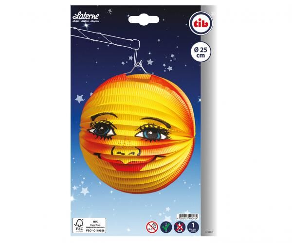 Laterne "Gesicht", rund - 25 cm