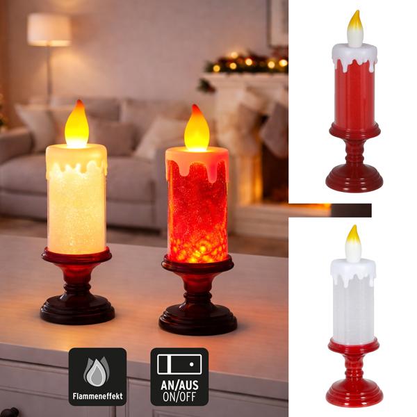 LED Kerze Glitter, 2/s, 32cmH