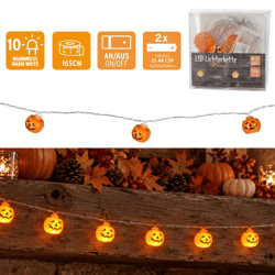 LED Lichterkette Kürbis, 165cm