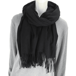 Pashmina Schal Uni Schwarz