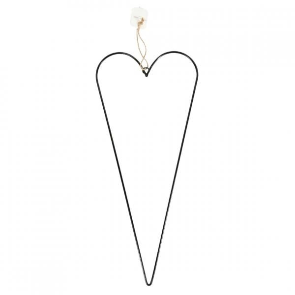 Stern Fabrik decoration heart metal black 40 cm