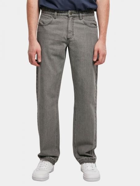 stylische URBAN CLASSICS Herren Jeans Rei&szlig;verschluss Taschen mit Baumwolle Grau