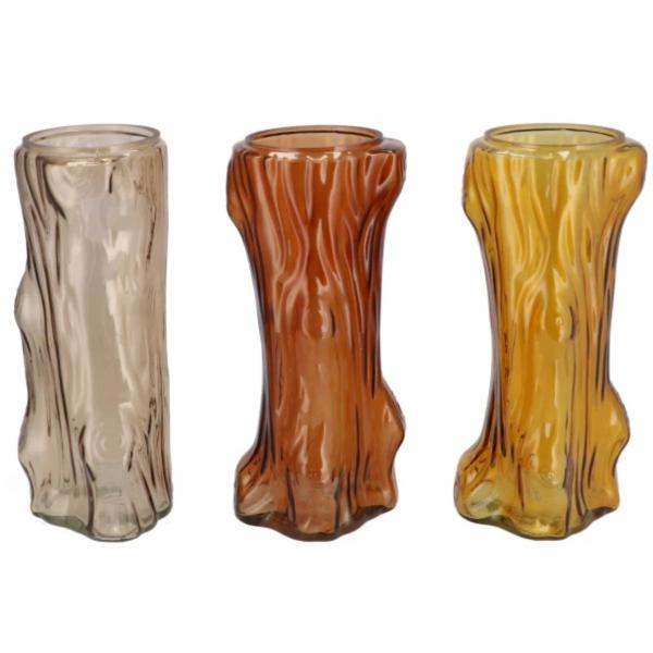 Vase Baum braun/gelb 29 cm 3 Stück sortiert