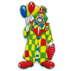 Wand-Deko Clown mit Ballons - 60 cm