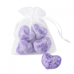 Bernsteinwürfel „Heart Intense Secret“, 2,5 cm, in einem Organza-Säckchen mit 4 Stück