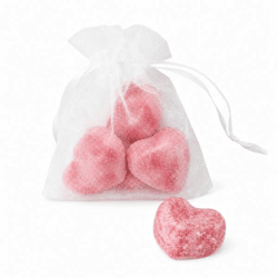 Bernsteinwürfel „Hart invicto“, 2,5 cm, Organza-Säckchen mit 4 Stück