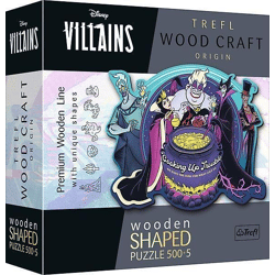 Disney Villains - Wooden jigsaw puzzle special shape 500 + 5