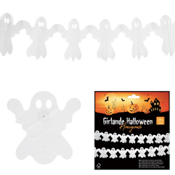 Girlande Halloween Geister, weiß, 300cmL