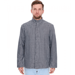 Men's Transition Jacket with Houndstooth Pattern, Fall Jacket 957466, Black/White
