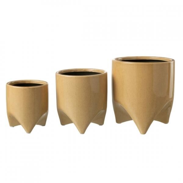 J-Line Blumentopf Helia M, braun, 17 cm
